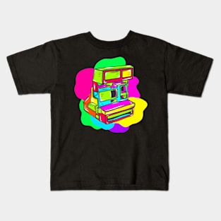 Neon Hippy 80s 90s Costume Retro Vintage Kids T-Shirt